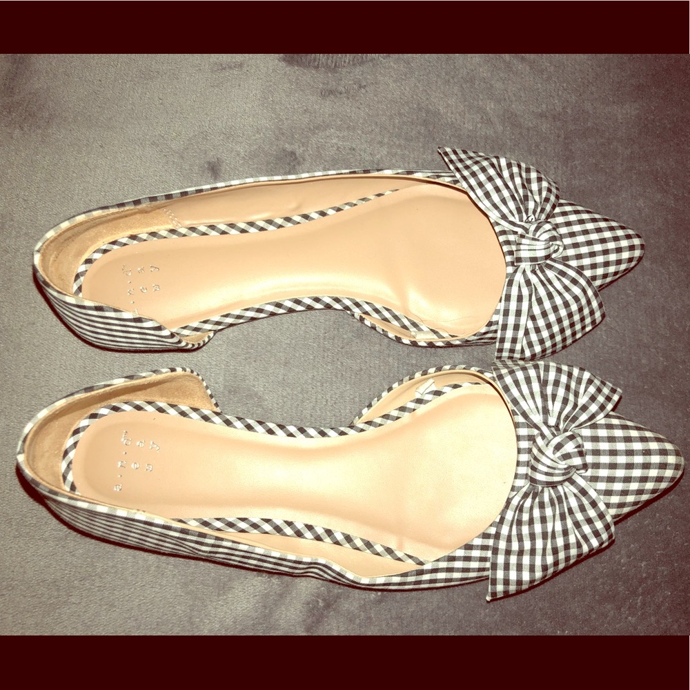 Gingham flats with bow